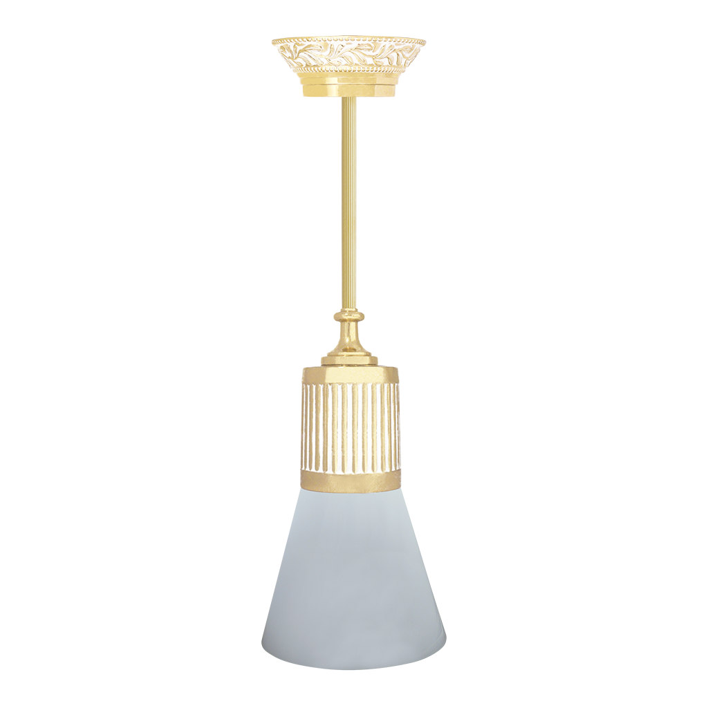 LAMPARA DE TECHO GLAS & PIPE COLLECTION EN ORO CON PATINA BLANCA