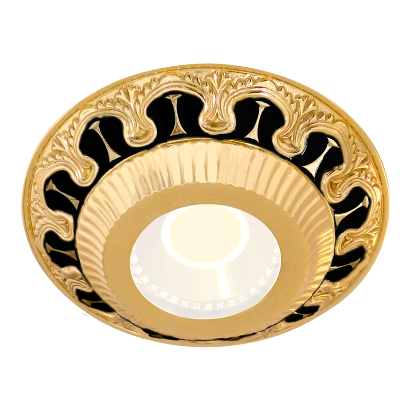 OJO DE BUEY CORDOBA EN ORO CON SMALTO ITALIANO NEGRO